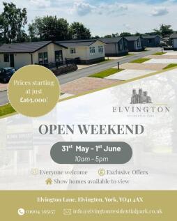 Elvington York 2 bed park home for sale