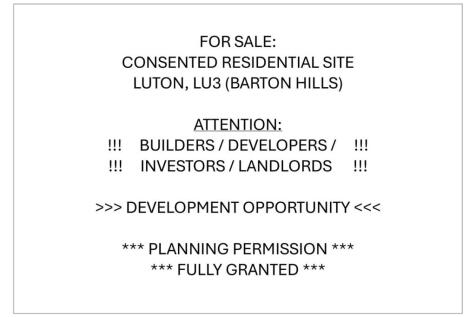 Land, in Harlestone Close, £140,000