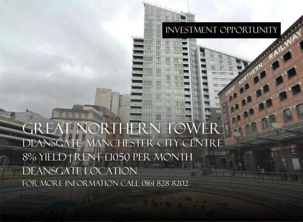 1 bed property, in Great Northern Tower, £140,000