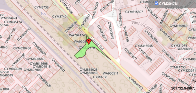 Land, in Land on the south west side of Canal Road, £3,000