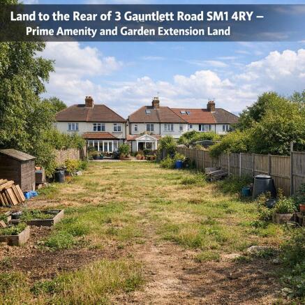 Land, in Amenity land to the rear of 3 Gauntlett Road, £5,000