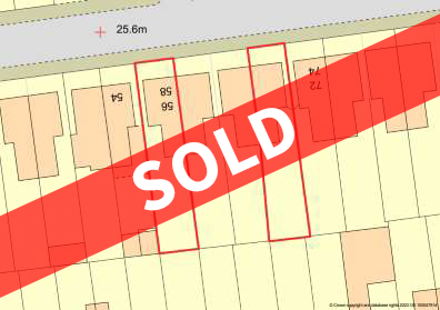Land, in 56 / 58 / 68 & 70 Maldon Road, £17,500