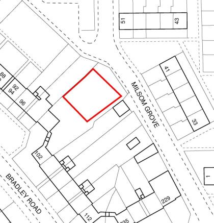Land, in Land on the south west side of Milsom Grove, £40,000