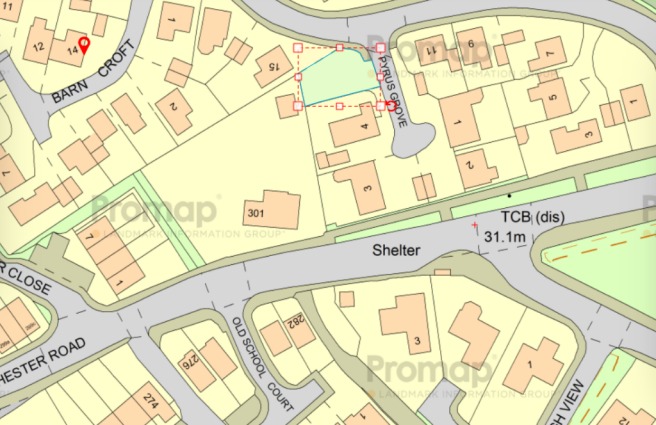 Land, in Pyrus Grove, £10,000