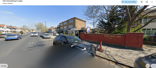 Land, in Land and river bank at 123 Streatham Vale, £25,000