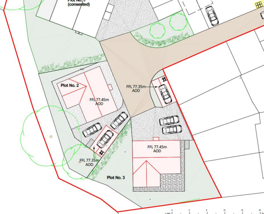 Land, in Channells Lane, £250,000