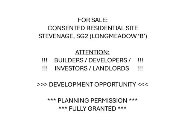 Land, in Stevenage, £400,000