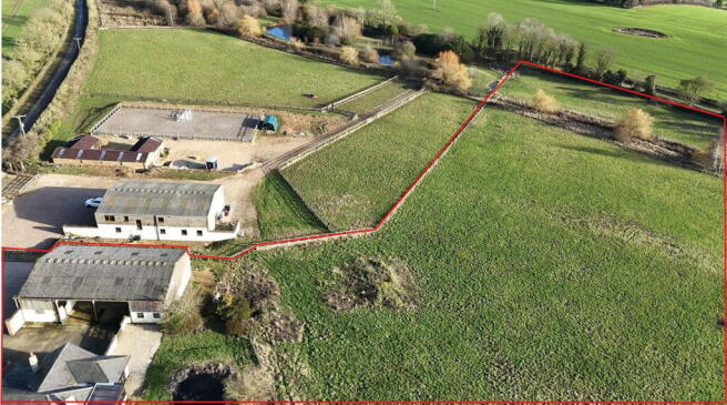 Land, in Barn and Paddocks, £195,000
